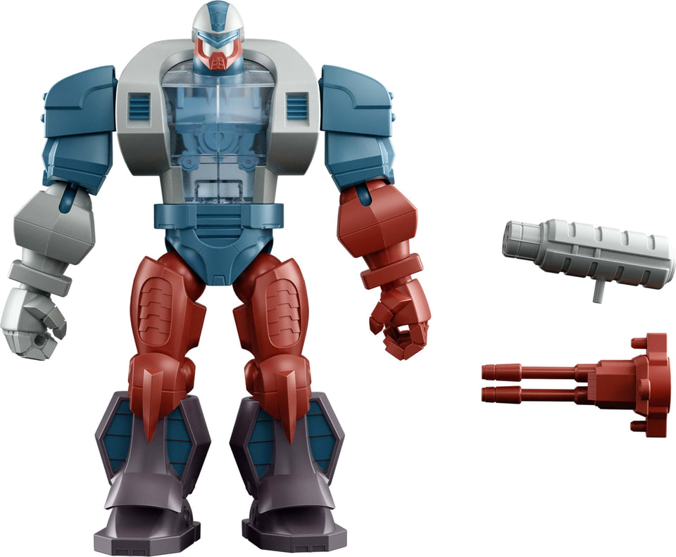 Masters of the Universe Roboto Deluxe figure with an oversized arm for dynamic action poses.