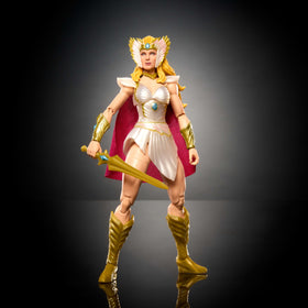 Masters of the Universe She-Ra figure in articulation pose for flexible display