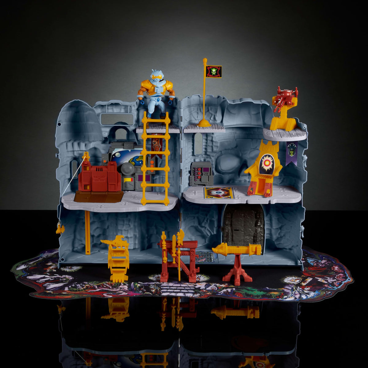Masters of the Universe Stygian Moat mat surrounds Castle Grayskull for enhanced display