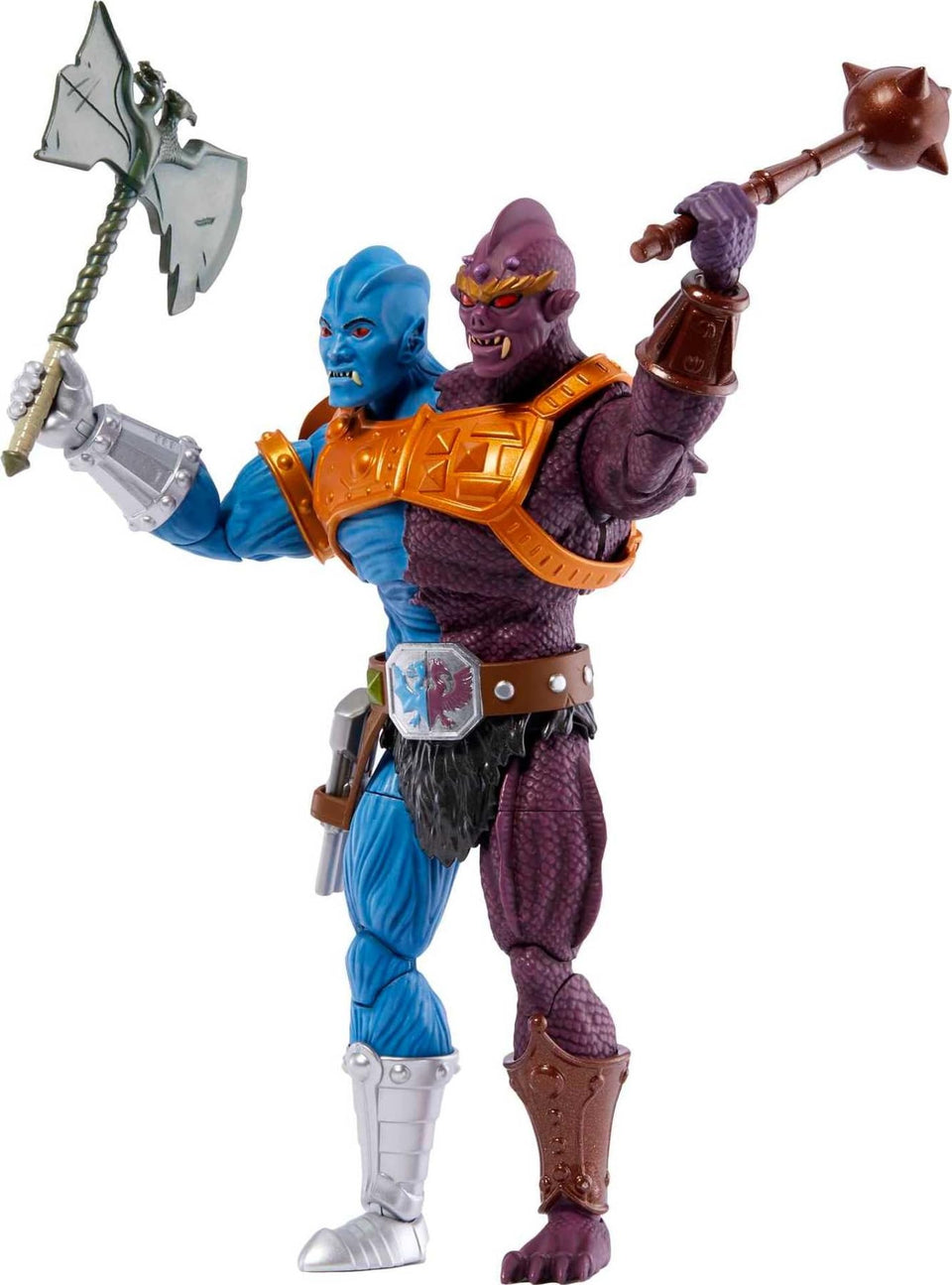 Masters of the Universe Two-Bad figure front view for display and posing