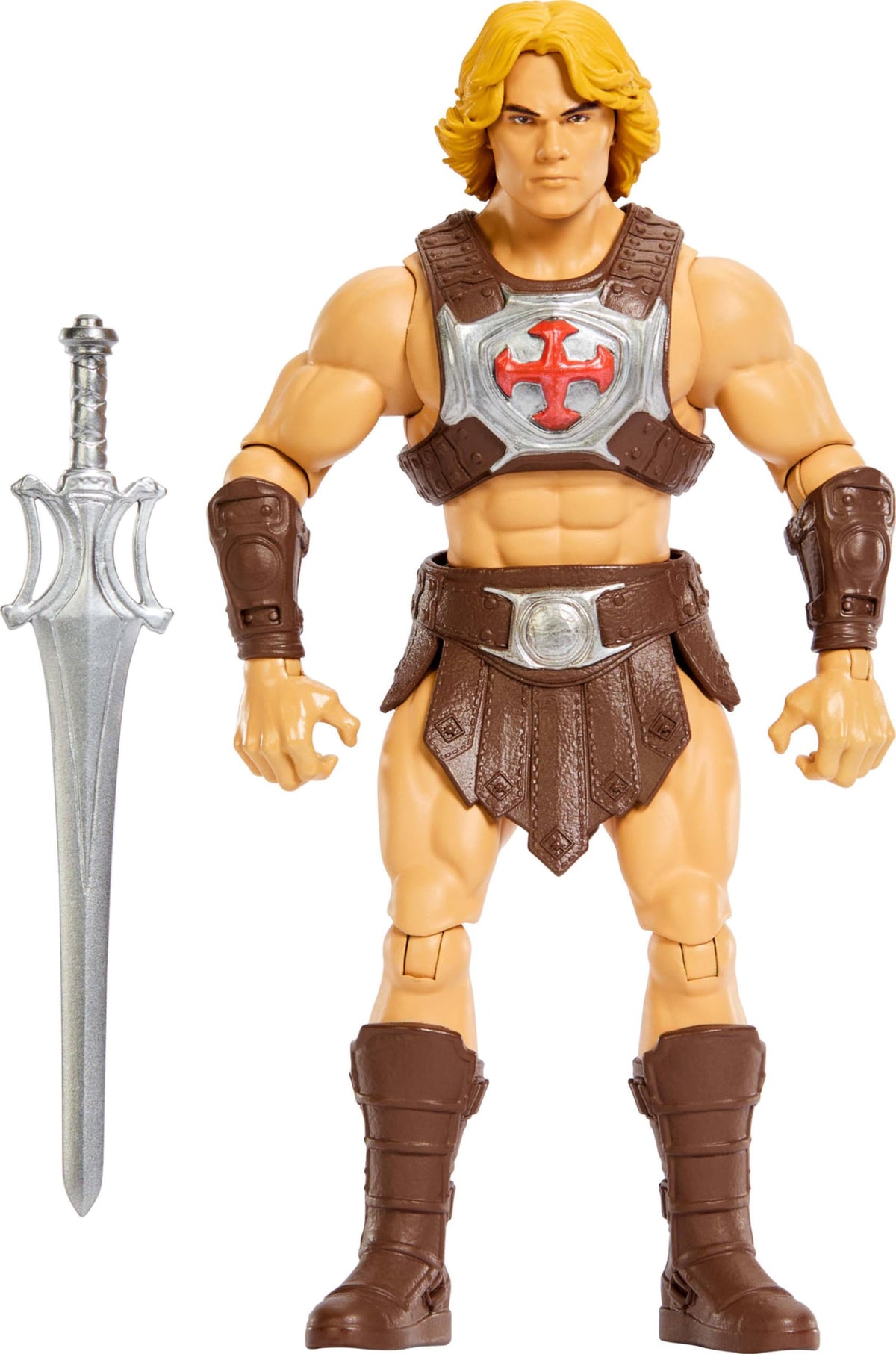 Masters of the Universe signature weapon accessories included for display and play.