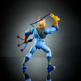 Masters of the Universe Tygra with 3-headed bolo whip for action poses and storytelling display