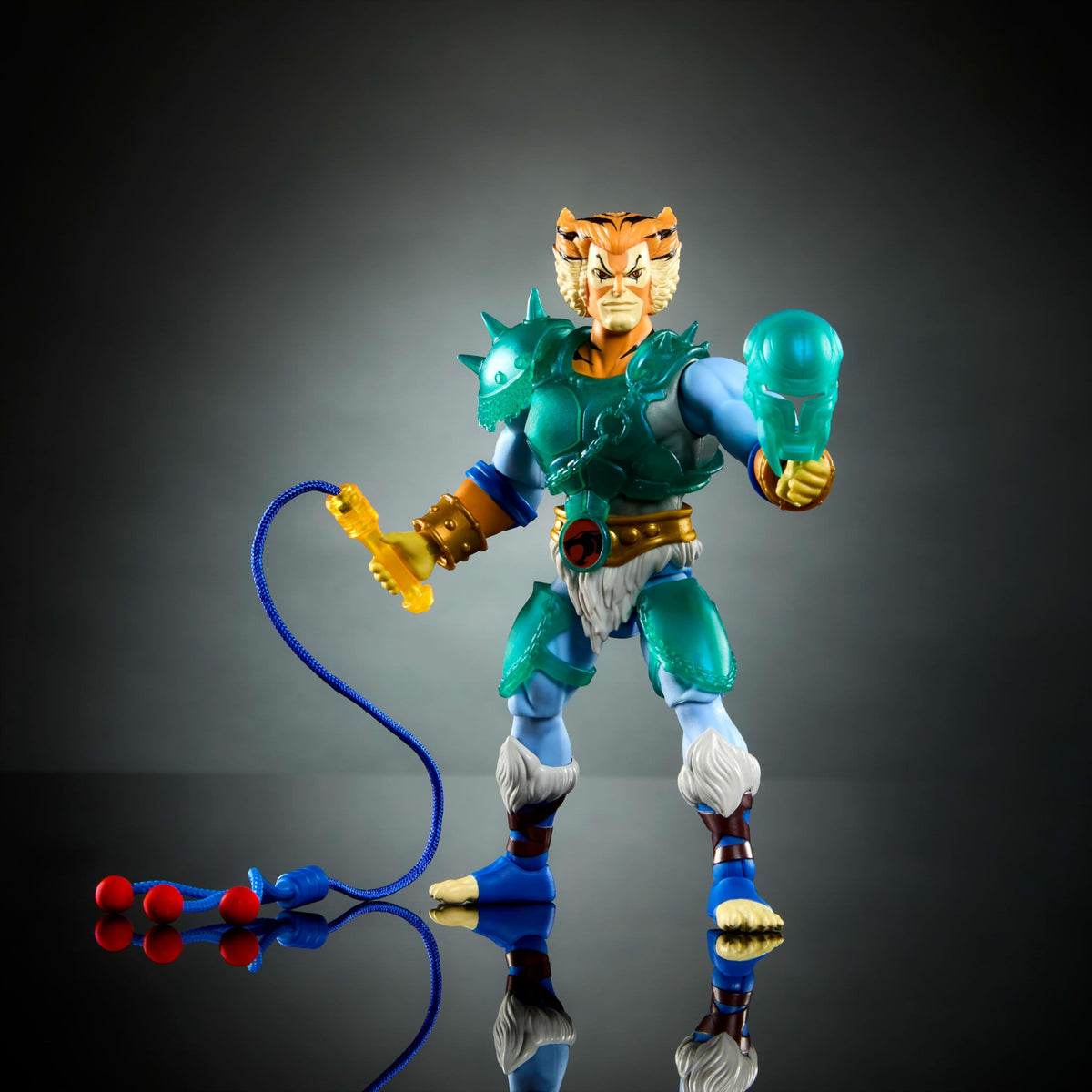 Masters of the Universe Tygra translucent armor set enhances dramatic posing and collection display