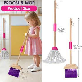 Masthome kids mop and broom set for pretend chores.