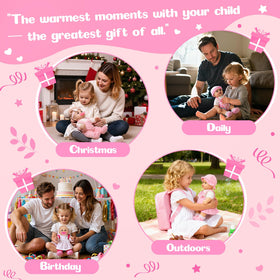 Mastom accessories pack with bottles and pacifier supports nurturing pretend feeding.