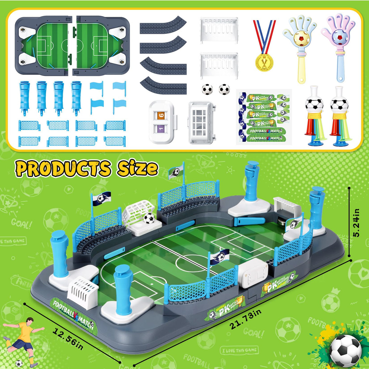 Mastom soccer board game 5-degree angled playfield guiding ball flow