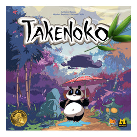 Matagot Takenoko bamboo garden board with vibrant bamboo and gardener figures for family strategy fun.