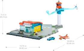 Matchbox Airport Takeoff Adventure Playset – 1:64 Die-Cast Audi e-tron & Plastic Plane, Takeoff & Landing