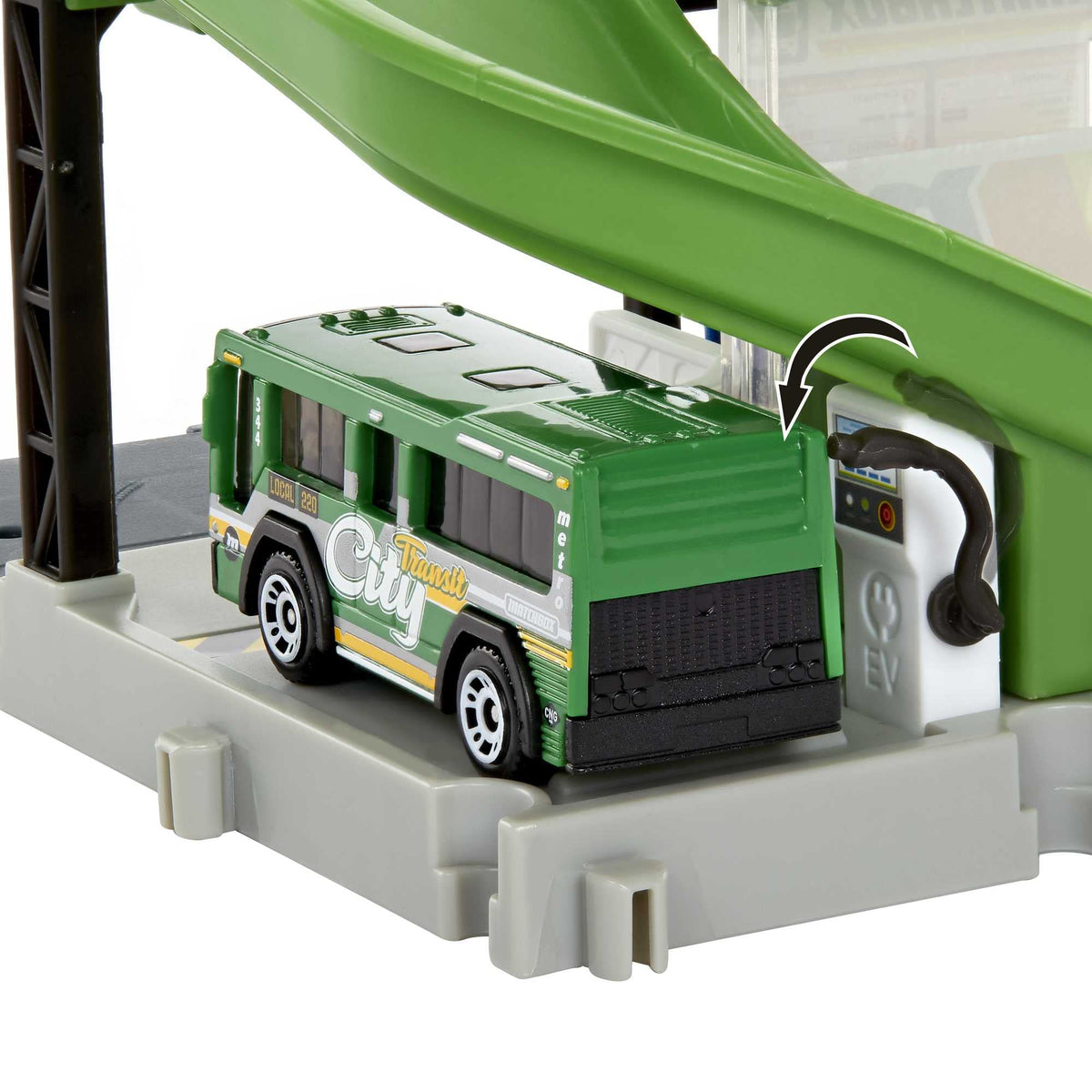 Matchbox Bus Station compatibility with Hot Wheels enables extended adventures.