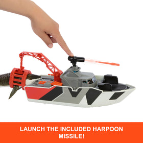 Matchbox 1:64 scale die-cast Jeep fits on board for quick shore breaks.
