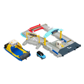 Matchbox HMH29 ferry port bridge raising for dynamic play and docking scenes.