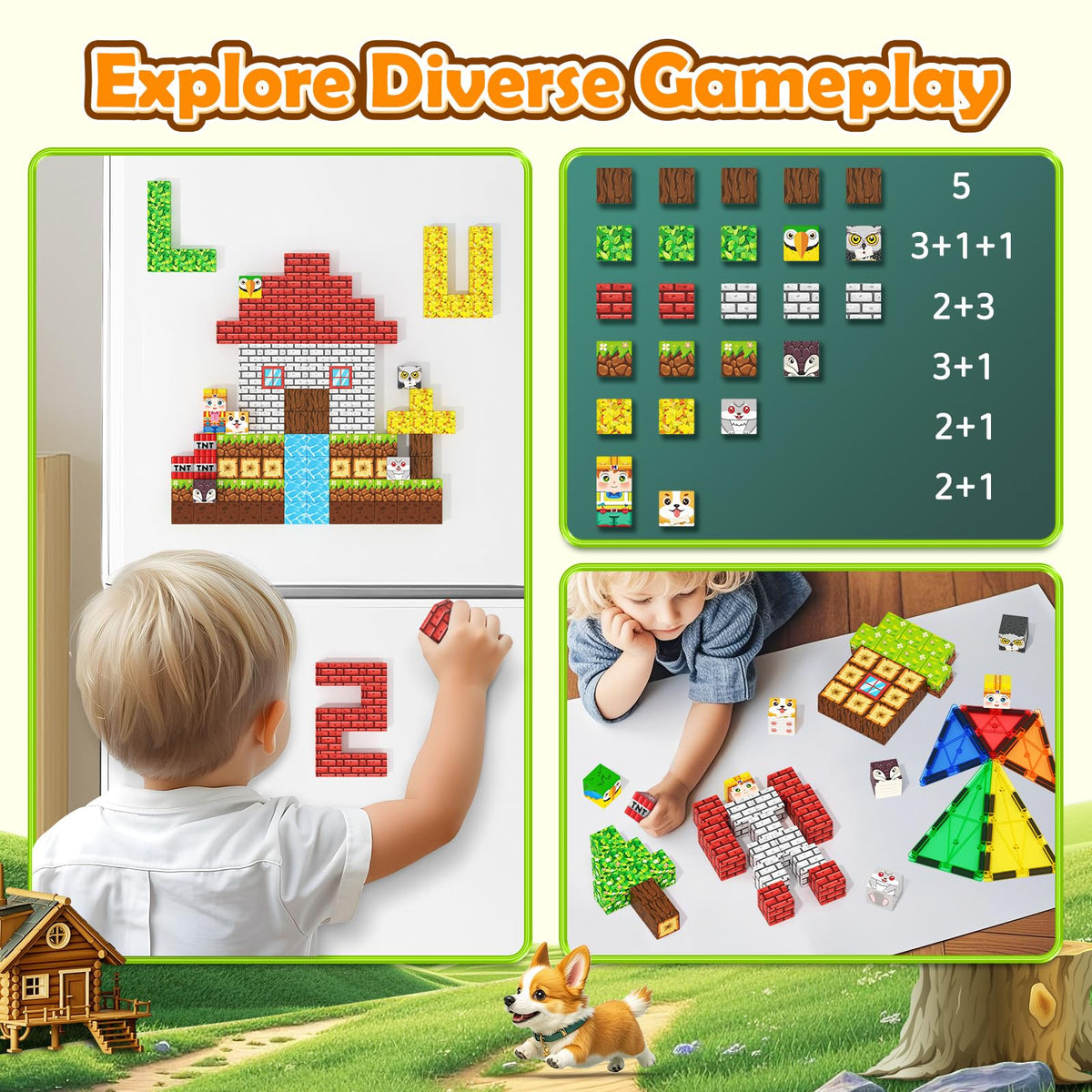 Matchtiles-compatible magnetic blocks work with other brands for expanded builds