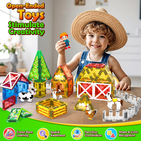 Matchtiles Farm Animals classroom-use photo reinforces collaborative learning and hands-on building.