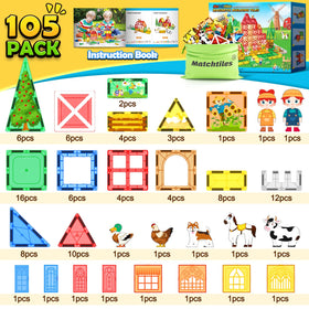 Matchtiles farmers figurines enable interactive farm scenes.