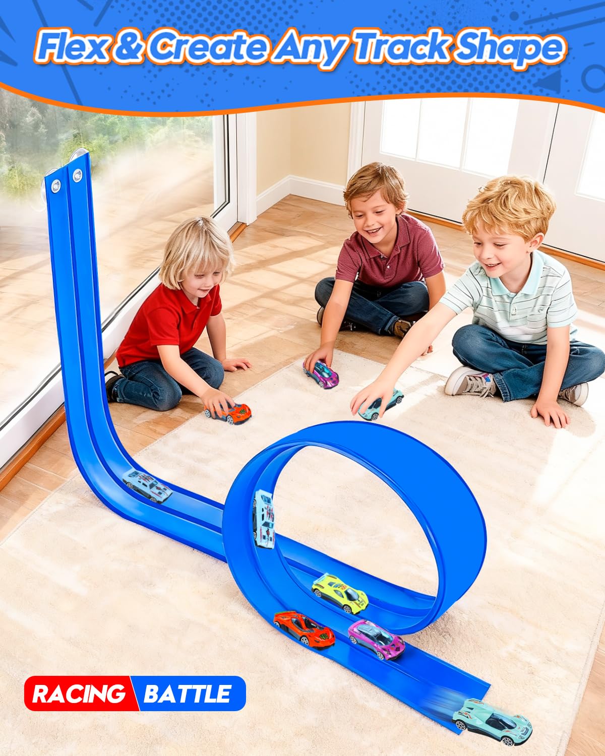 MATELOTI six cars included for immediate racing fun.