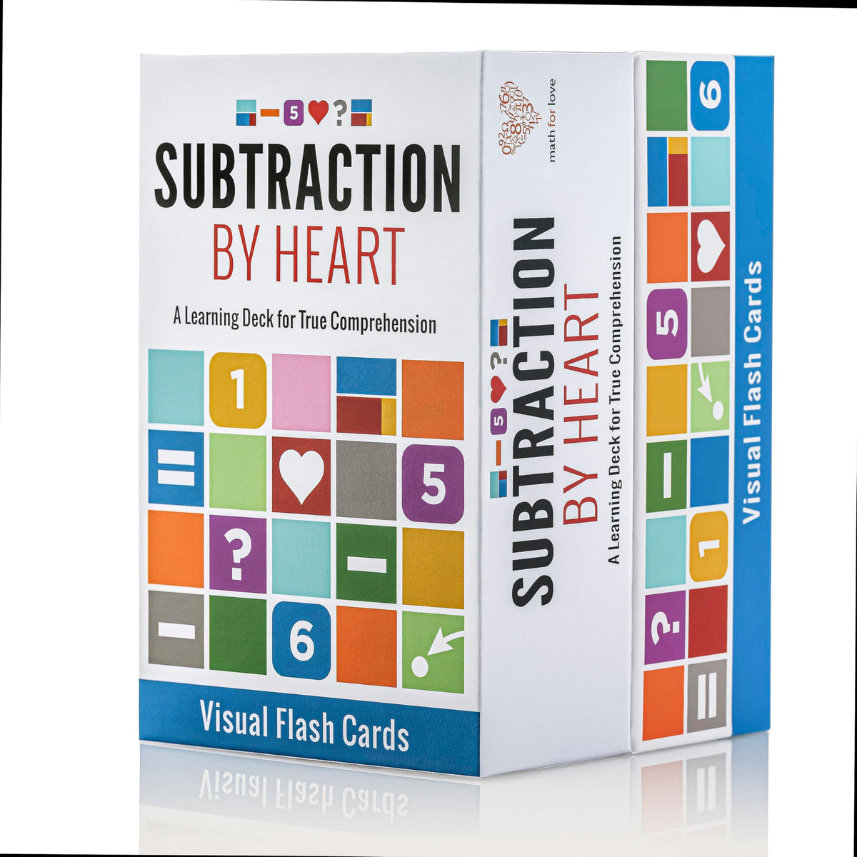 Math for Love Subtraction by Heart multi-deck interaction cards broaden visual representations.