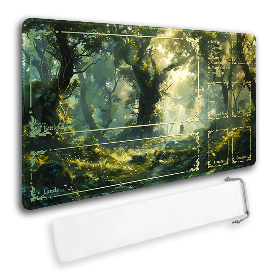 MATPYOS durable MTG playmat with zone edges for organized card placement.
