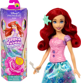 Mattel Ariel Spin & Reveal flower opens to spark garden party storytelling.