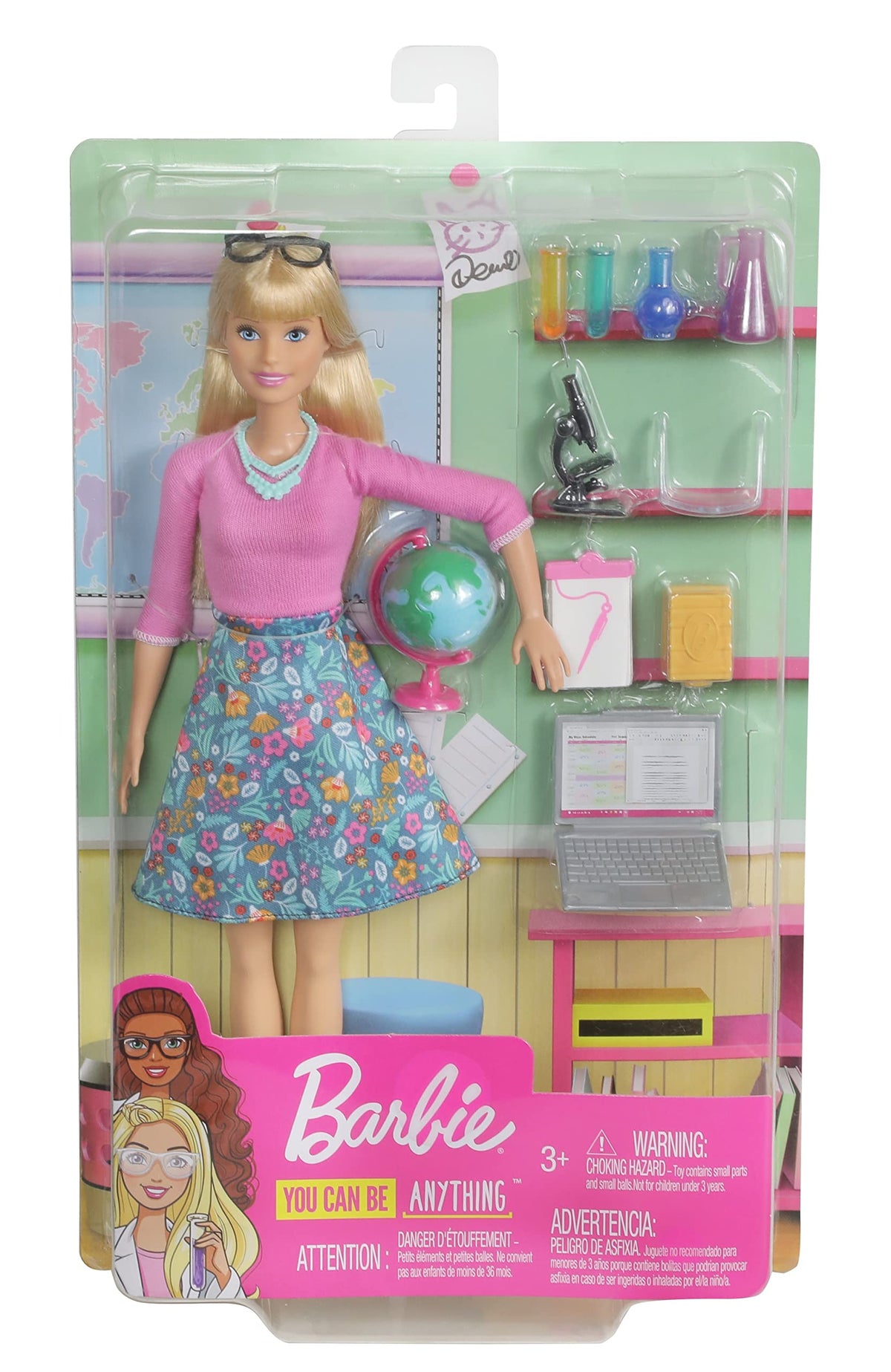 Mattel Barbie Teacher Doll back view shows durable design.