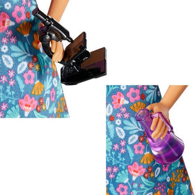 Mattel Barbie Teacher Doll hair styling details for dress-up fun.