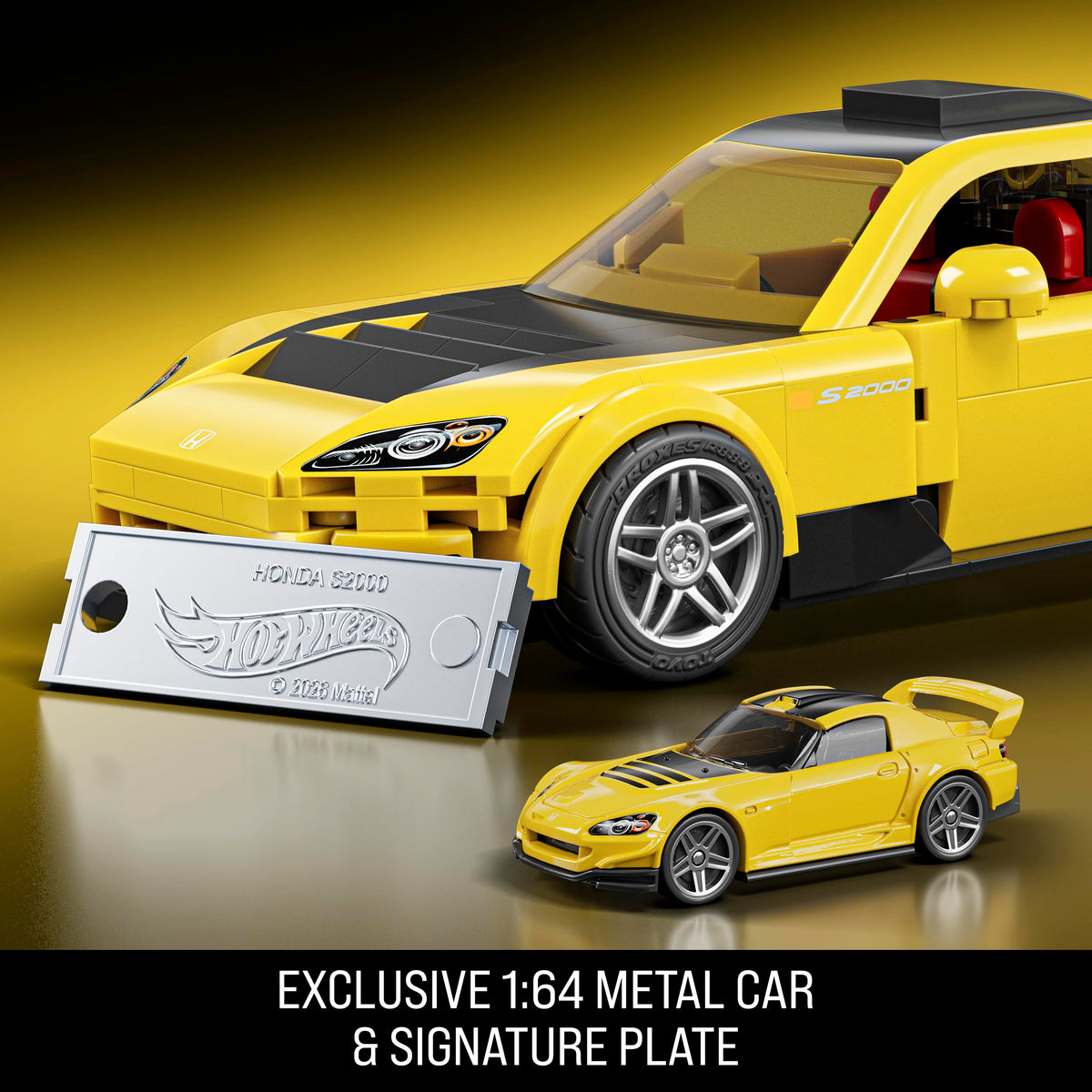 Mattel Brick Shop exclusive metal car complements the main model.