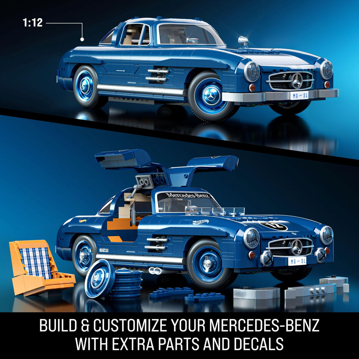 Mattel Brick Shop 1:12-scale metal parts add durability and authentic construction.