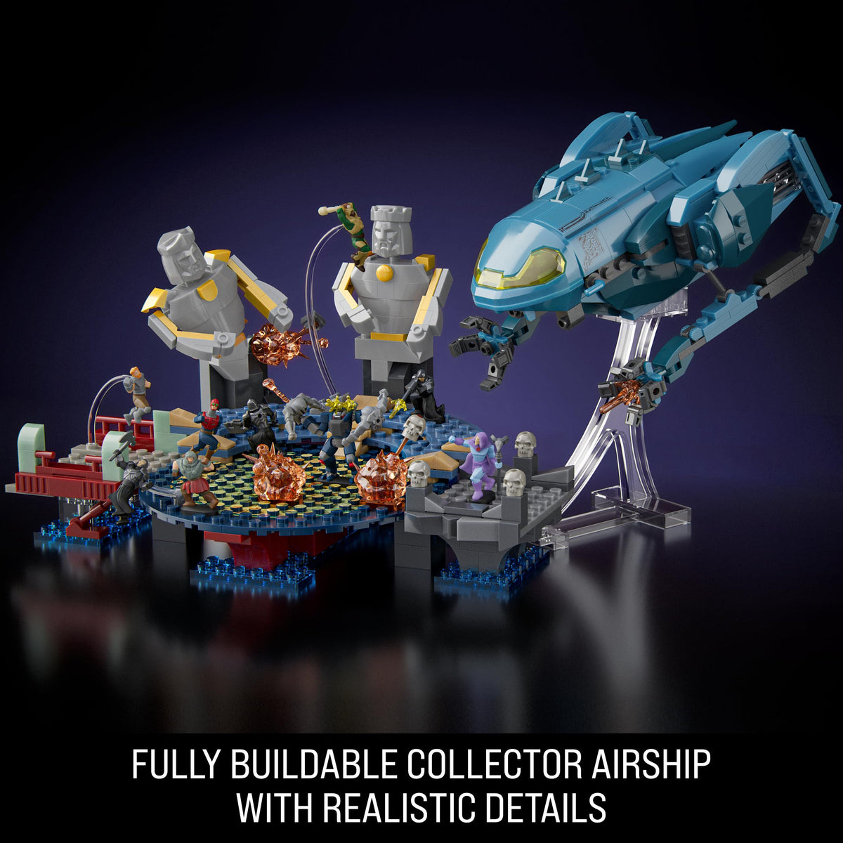 Mattel Brick Shop explosion and light burst parts for dramatic effects.
