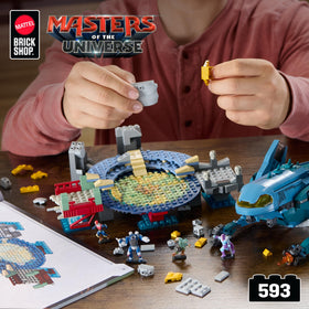 Mattel Brick Shop MOTU NanoWorld figures ready for versatile poses.