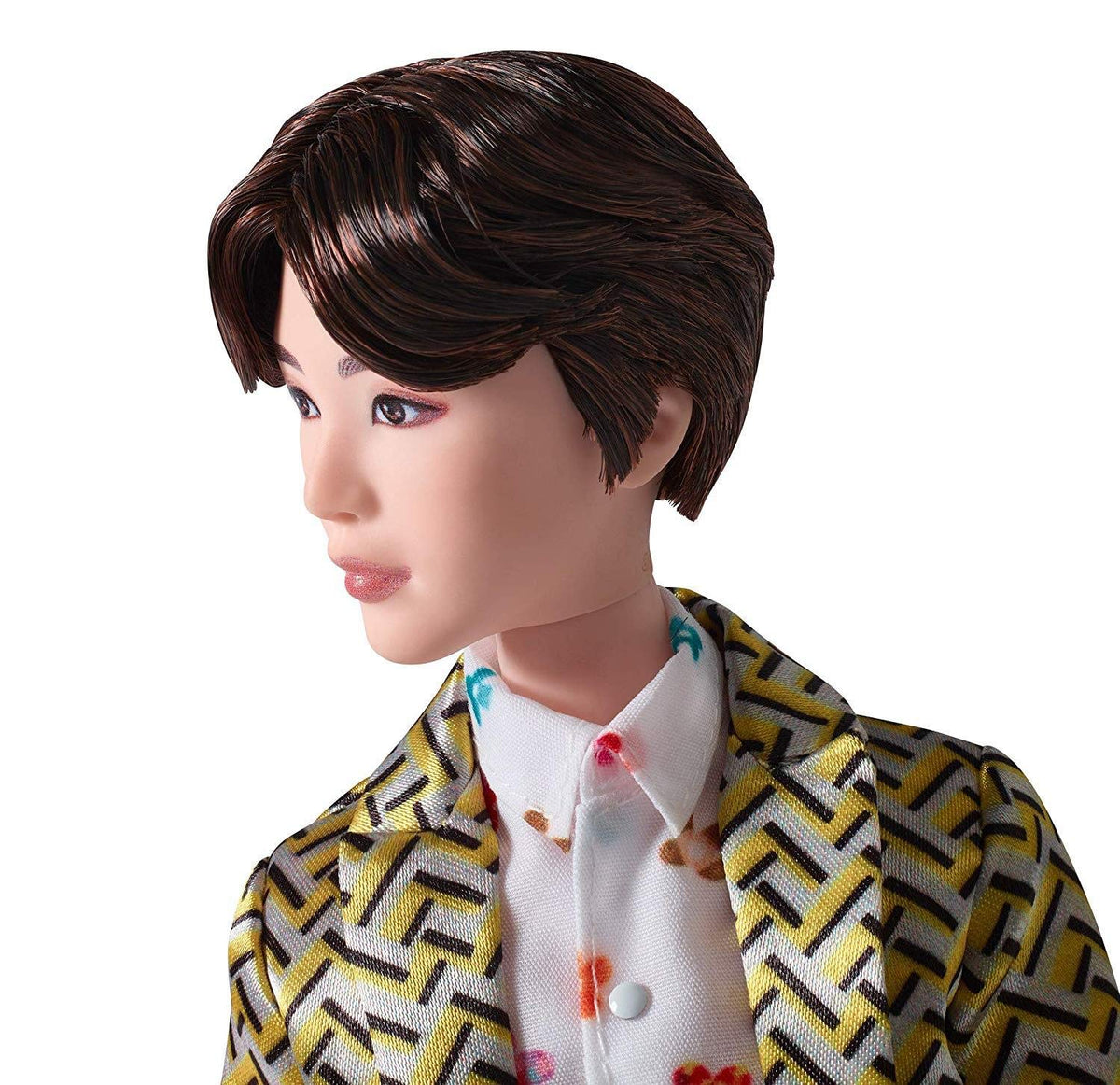 Mattel BTS Suga Idol Doll stands 11 inches tall for shelf display.