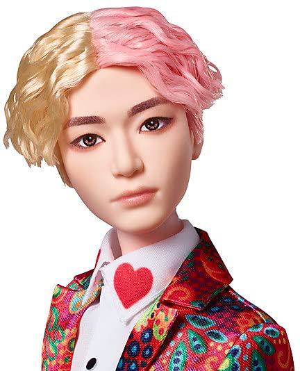 Mattel BTS V figure showing detailed articulation for dynamic scenes.