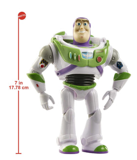 Mattel Buzz Lightyear stands in flexible poses for creative storytelling and play.