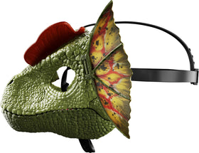 Mattel Dilophosaurus mask fully extended frill reaches over thirteen inches.