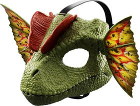Mattel Dilophosaurus mask with Venom Launchin water feature for interactive play outdoors.