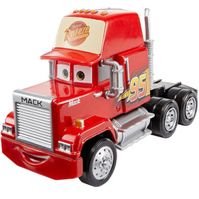 Mattel Disney Cars Deluxe Mack front view promotes imaginative play with oversized scale.