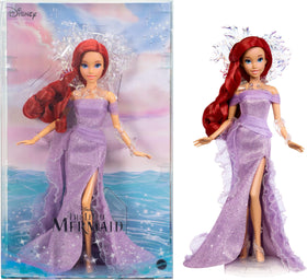 Mattel Ariel collector doll with display stand for elegant Disney collection display.