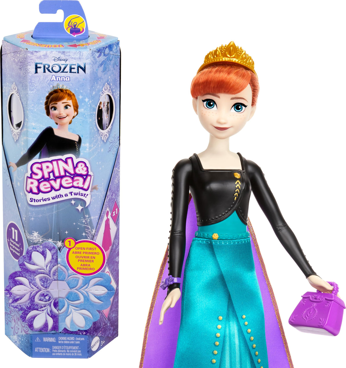 Mattel Disney Frozen Anna Spin and Reveal play scene fuels imaginative adventures