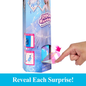Mattel Disney Frozen Elsa Spin and Reveal doll features removable skirt and cape.
