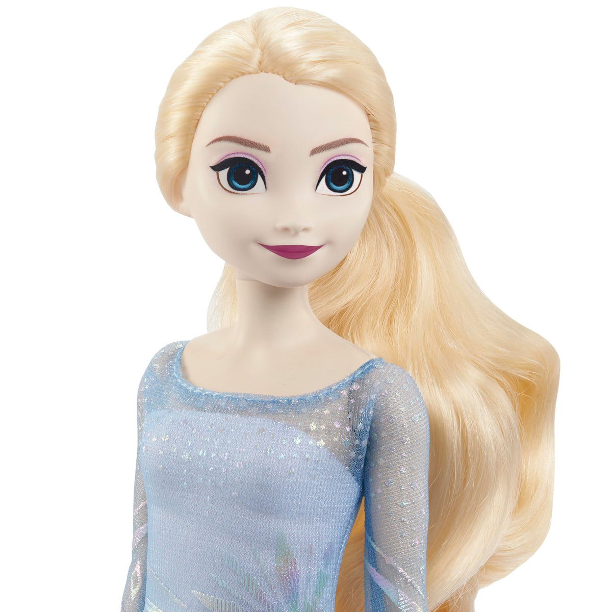 Close-up of Elsa's signature icy blue dress detail for authentic styling