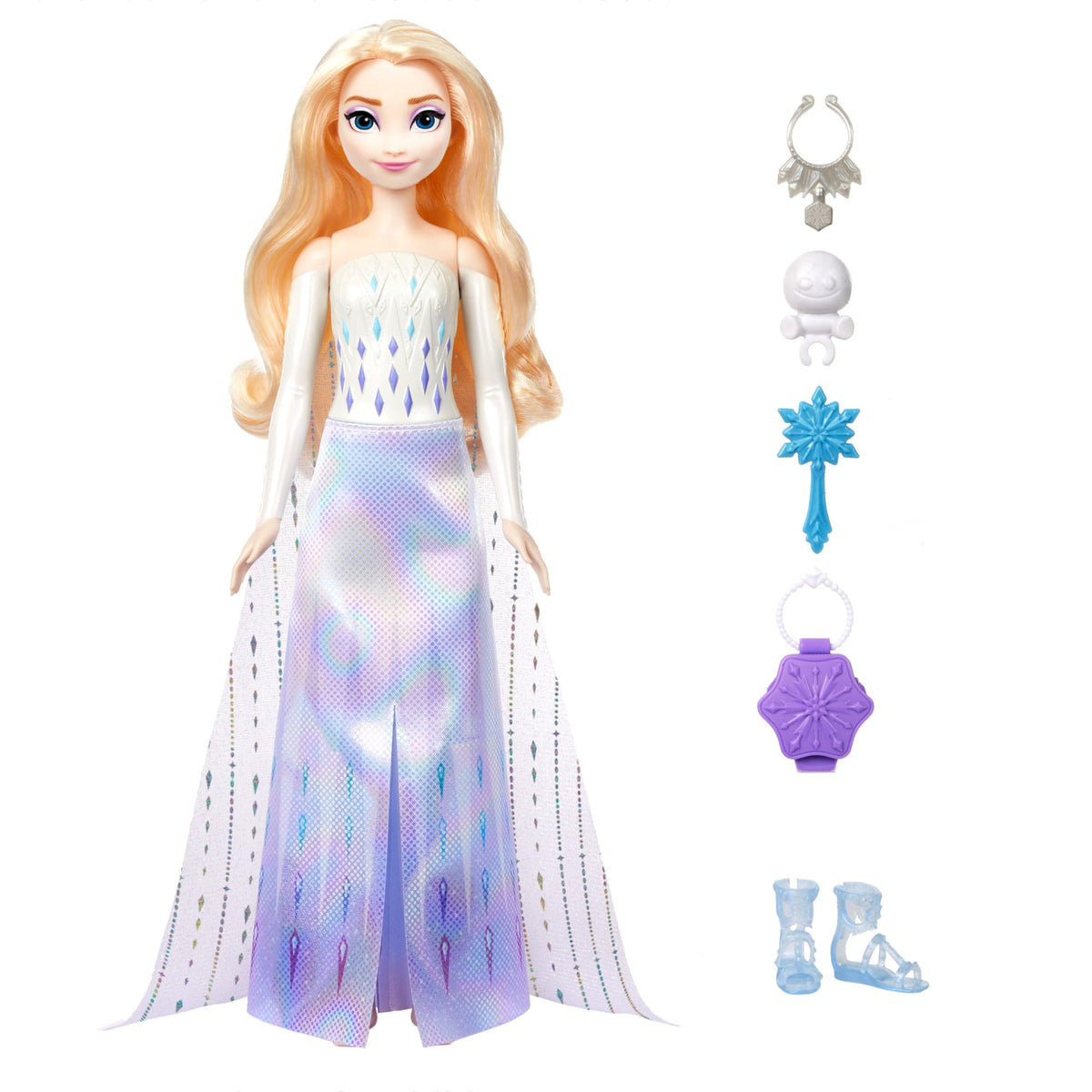 Mattel Disney Frozen Elsa Spin and Reveal backdrop invites pretend adventures.