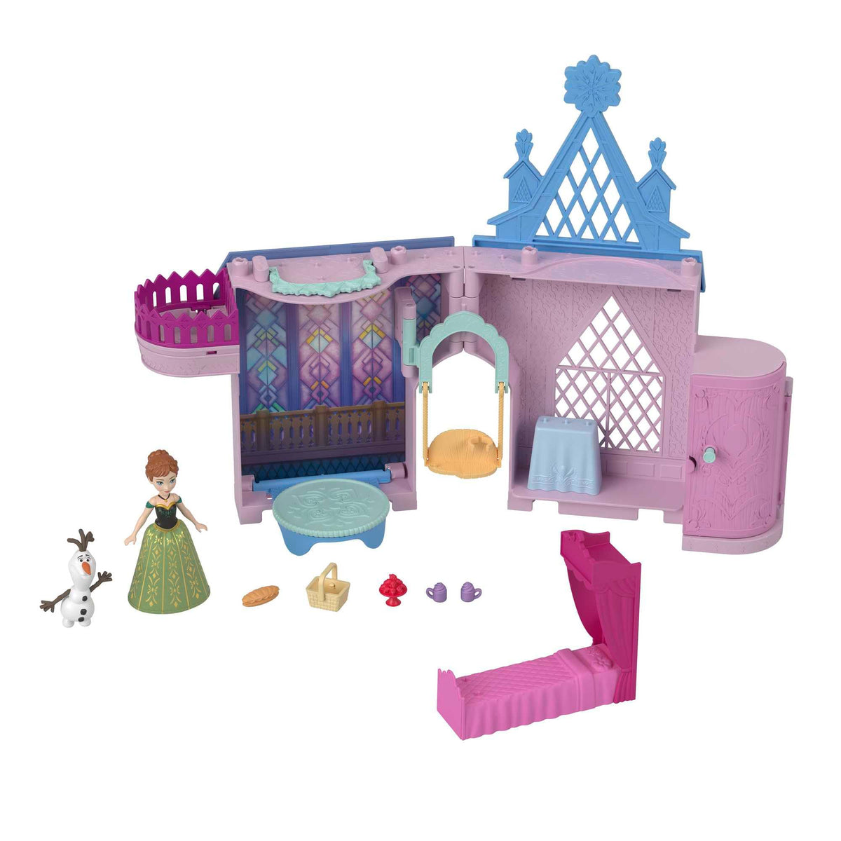 Mattel Disney Frozen Storytime Stackers snack table with pretend treats