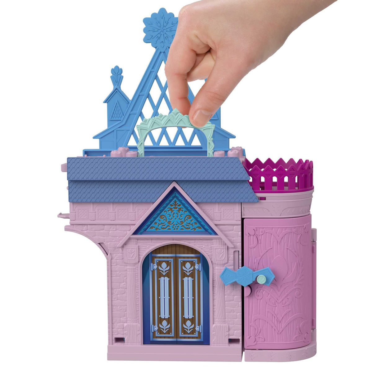 Mattel Disney Frozen Storytime Stackers opened castle reveals swing and ballroom features