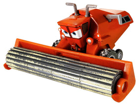 Mattel Disney Pixar Cars Deluxe Frank Pinkerton with moving wheels for realistic racing play.