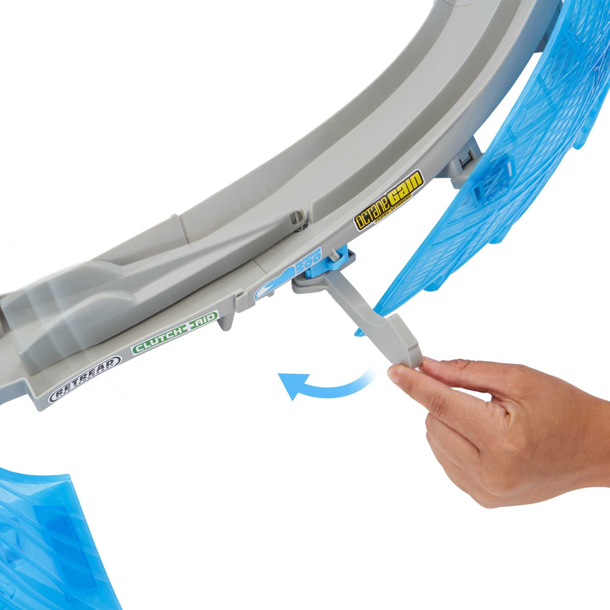 Diverter lane switch redirects cars during races