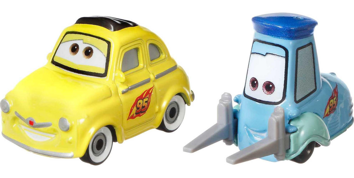 Mattel Disney Pixar Cars Luigi die-cast 1:55 scale for authentic display and play.