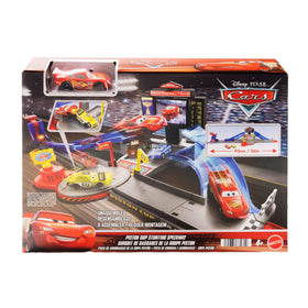 Finish line creates ongoing competitive racing moments