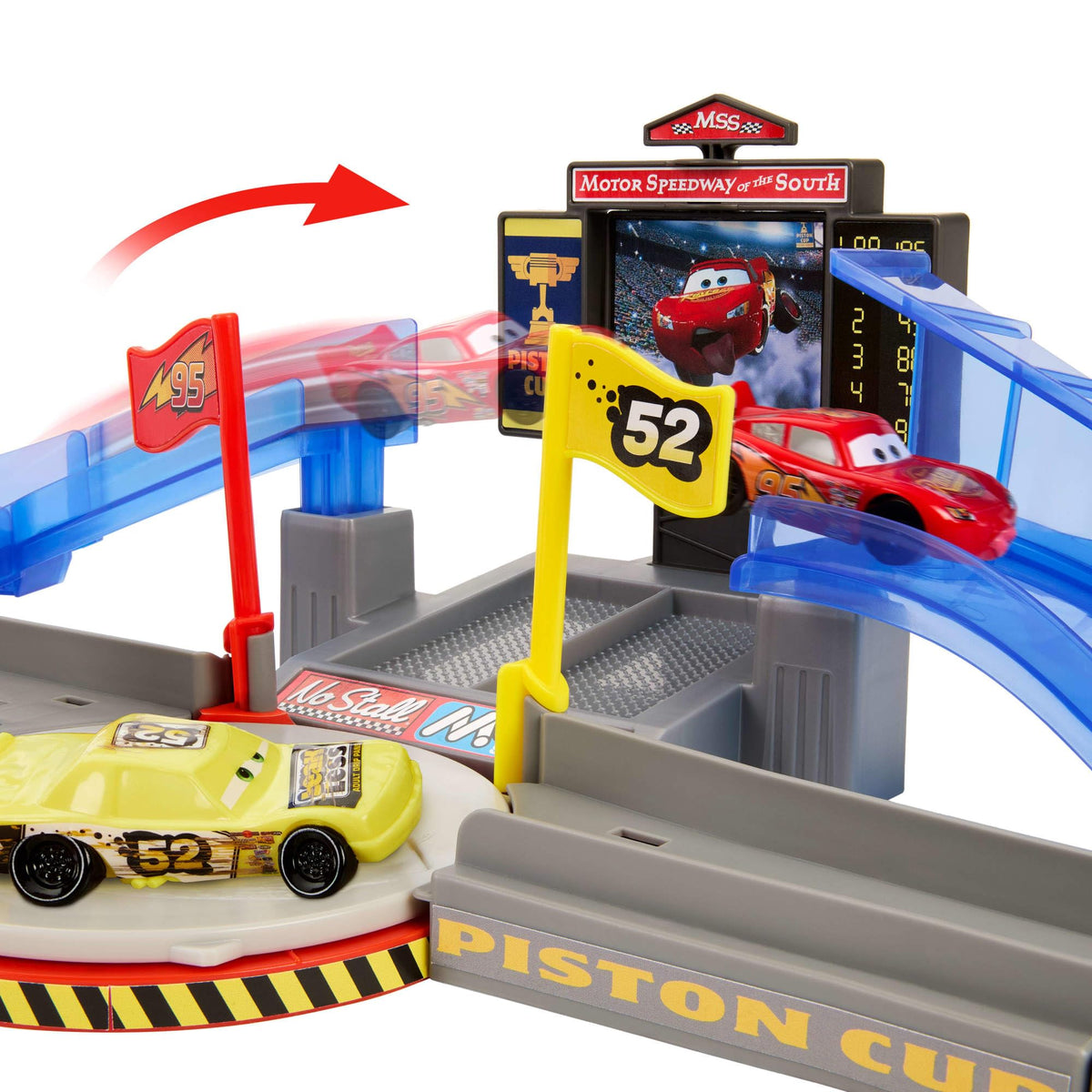 Ramp stunt lets Lightning McQueen leap over the grandstand
