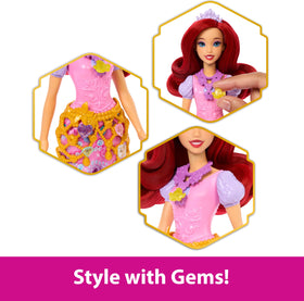 Mattel Ariel accessories including shoes, tiara and brush for complete looks.