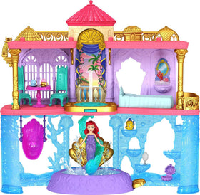 Mattel Ariel castle top view for imaginative land and sea adventures.