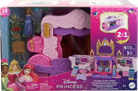 Mattel Disney Princess Carriage to Castle ballroom with dance floors for pretend dances