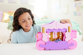 Mattel Disney Princess Carriage to Castle interior with dolls inside for imaginative journeys